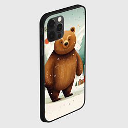 Чехол для iPhone 12 Pro Max Рождественский мишка фолк-арт, цвет: 3D-черный — фото 2