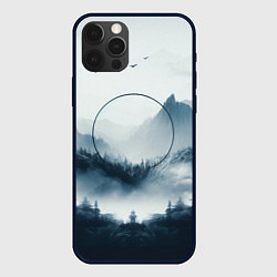 Чехол для iPhone 12 Pro Max Утренние горы, цвет: 3D-черный