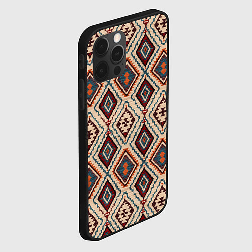 Чехол iPhone 12 Pro Max Ковёр этнические узоры / 3D-Черный – фото 2