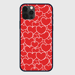 Чехол для iPhone 12 Pro Max Сердечки любви, цвет: 3D-черный