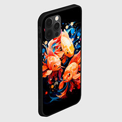 Чехол для iPhone 12 Pro Max Золотые бойцовые рыбки, цвет: 3D-черный — фото 2