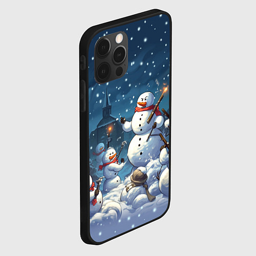 Чехол iPhone 12 Pro Max Снежный бой / 3D-Черный – фото 2