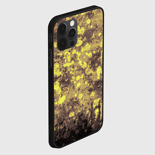 Чехол iPhone 12 Pro Max Грязно-желтая осень / 3D-Черный – фото 2
