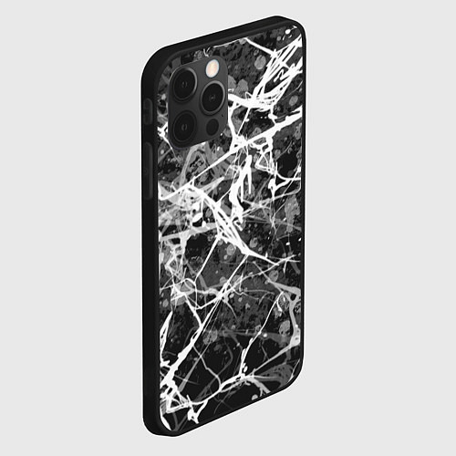 Чехол iPhone 12 Pro Max Абстракция - паутина / 3D-Черный – фото 2