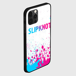 Чехол для iPhone 12 Pro Max Slipknot neon gradient style посередине, цвет: 3D-черный — фото 2