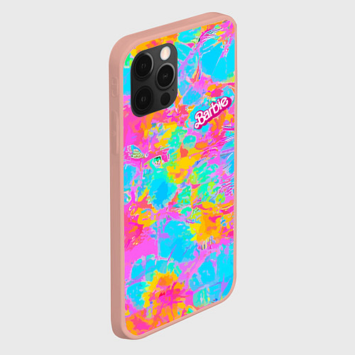 Чехол iPhone 12 Pro Max Барбм - цветочный абстрактный паттерн - тай-дай / 3D-Светло-розовый – фото 2