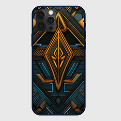 Чехол для iPhone 12 Pro Max Орнамент с ромбами в египетском стиле, цвет: 3D-черный