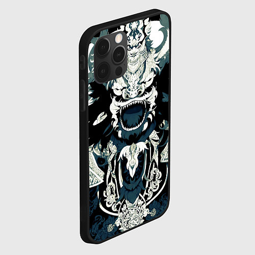 Чехол iPhone 12 Pro Max Король драконов с узорами / 3D-Черный – фото 2