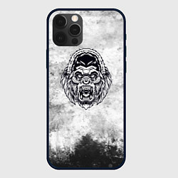 Чехол для iPhone 12 Pro Max Texture - разозленная горилла, цвет: 3D-черный