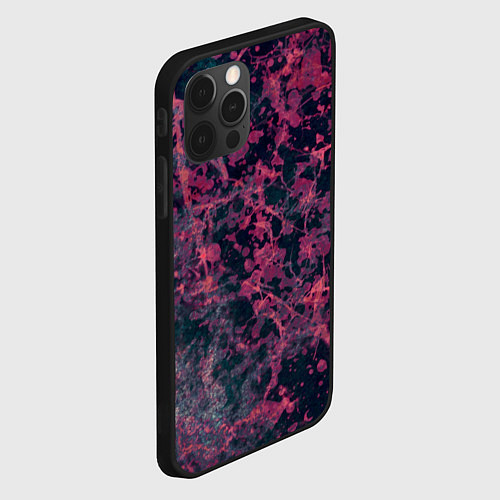 Чехол iPhone 12 Pro Max Абстракция - аметистовый ирис / 3D-Черный – фото 2