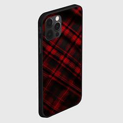 Чехол для iPhone 12 Pro Max Тёмно-красная шотландская клетка, цвет: 3D-черный — фото 2