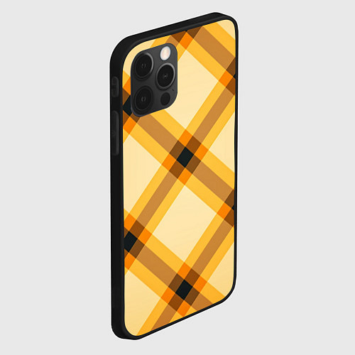 Чехол iPhone 12 Pro Max Желтая шотландская клетка / 3D-Черный – фото 2