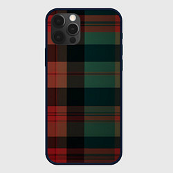 Чехол для iPhone 12 Pro Max Зелёно-красная шотландская клетка, цвет: 3D-черный