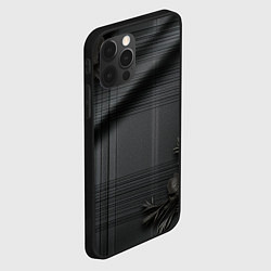 Чехол для iPhone 12 Pro Max Серо-черная шотландская клетка и цветы, цвет: 3D-черный — фото 2