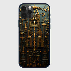 Чехол для iPhone 12 Pro Max Паттерн в древне-египетском стиле, цвет: 3D-черный
