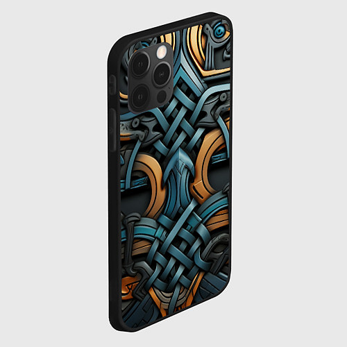 Чехол iPhone 12 Pro Max Асимметричный узор в скандинавском стиле / 3D-Черный – фото 2