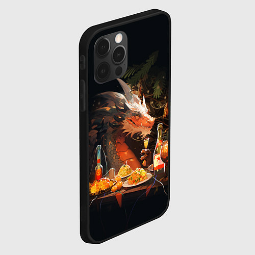 Чехол iPhone 12 Pro Max Дракон - 2024 год / 3D-Черный – фото 2