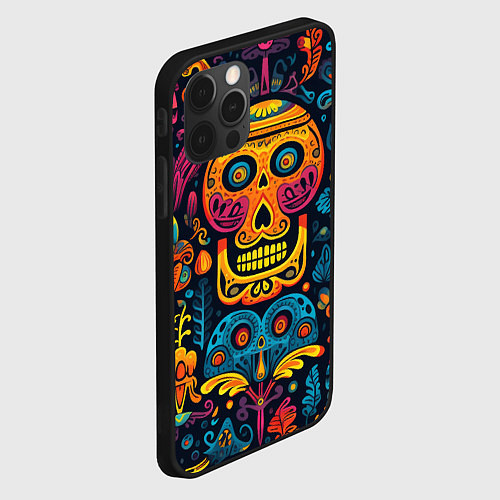Чехол iPhone 12 Pro Max Узор в мексиканском стиле / 3D-Черный – фото 2