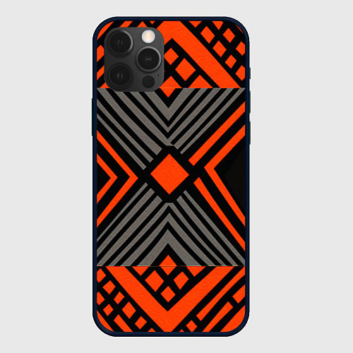 Чехол iPhone 12 Pro Max Узор в этническом стиле племени масаев / 3D-Черный – фото 1