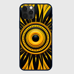 Чехол для iPhone 12 Pro Max Желто-черный узор в африканском стиле, цвет: 3D-черный