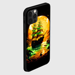 Чехол для iPhone 12 Pro Max Парусник на фантастическом закате, цвет: 3D-черный — фото 2