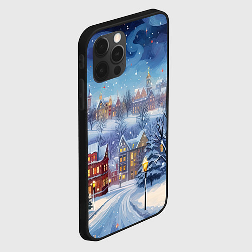 Чехол iPhone 12 Pro Max New year city / 3D-Черный – фото 2