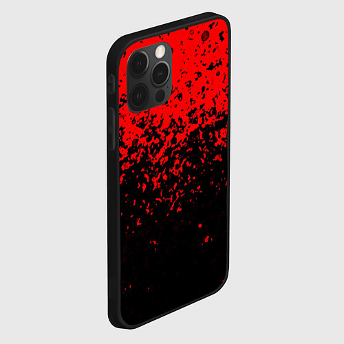 Чехол iPhone 12 Pro Max Красно-чёрный переход / 3D-Черный – фото 2