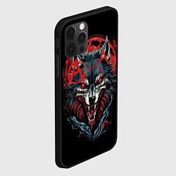 Чехол для iPhone 12 Pro Max Логотип рок группы Алиса на фоне волка, цвет: 3D-черный — фото 2