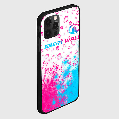 Чехол iPhone 12 Pro Max Great Wall neon gradient style посередине / 3D-Черный – фото 2