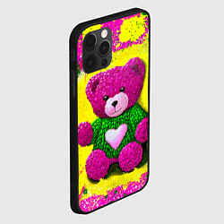 Чехол для iPhone 12 Pro Max Розовый мишка в свитере, цвет: 3D-черный — фото 2