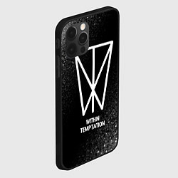 Чехол для iPhone 12 Pro Max Within Temptation glitch на темном фоне, цвет: 3D-черный — фото 2