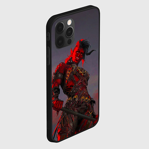 Чехол iPhone 12 Pro Max Карлах из Baldurs Gate 3 / 3D-Черный – фото 2