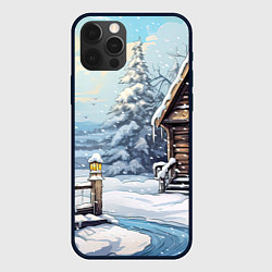 Чехол iPhone 12 Pro Max Деревянный зимний домик