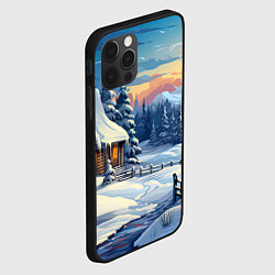 Чехол для iPhone 12 Pro Max Зимний новогодний пейзаж, цвет: 3D-черный — фото 2