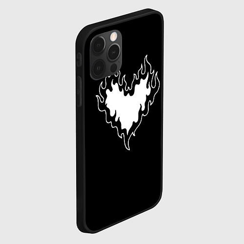 Чехол iPhone 12 Pro Max Burning heart / 3D-Черный – фото 2