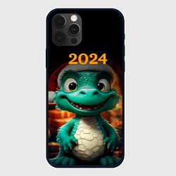 Чехол для iPhone 12 Pro Max Зеленый дракон 2024, цвет: 3D-черный
