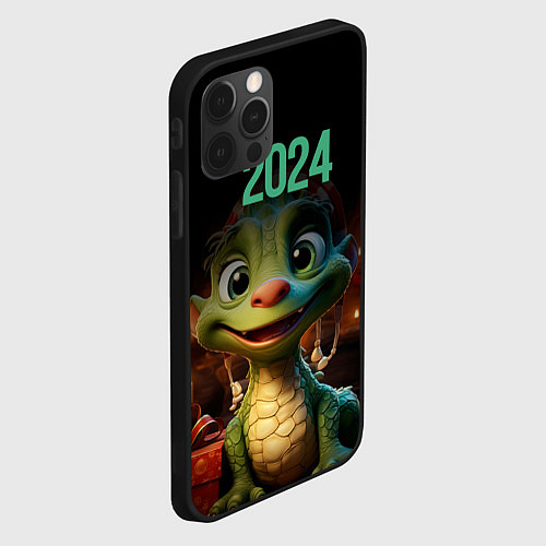Чехол iPhone 12 Pro Max 2024 символ года / 3D-Черный – фото 2