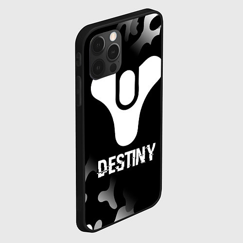 Чехол iPhone 12 Pro Max Destiny glitch на темном фоне / 3D-Черный – фото 2
