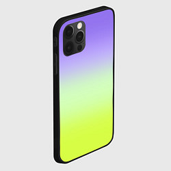 Чехол для iPhone 12 Pro Max Фиолетовый мятный и желто-зеленый градиент, цвет: 3D-черный — фото 2