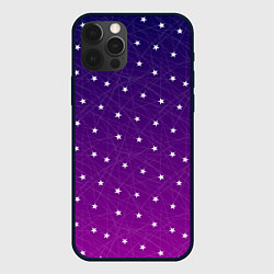 Чехол для iPhone 12 Pro Max Звёзды на сиреневом, цвет: 3D-черный