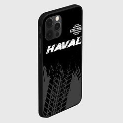 Чехол для iPhone 12 Pro Max Haval speed на темном фоне со следами шин посереди, цвет: 3D-черный — фото 2