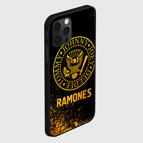 Чехол iPhone 12 Pro Max Ramones - gold gradient / 3D-Черный – фото 2