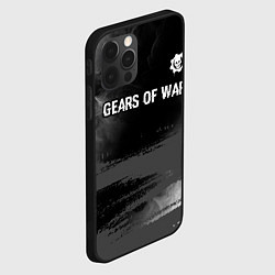 Чехол для iPhone 12 Pro Max Gears of War glitch на темном фоне посередине, цвет: 3D-черный — фото 2