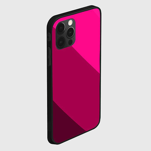 Чехол iPhone 12 Pro Max Широкие розовые полосы / 3D-Черный – фото 2
