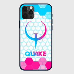Чехол для iPhone 12 Pro Max Quake neon gradient style, цвет: 3D-черный
