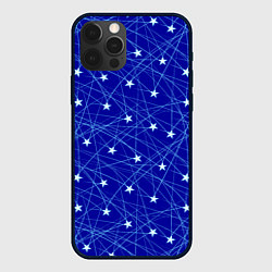 Чехол iPhone 12 Pro Max Звездопад на синем