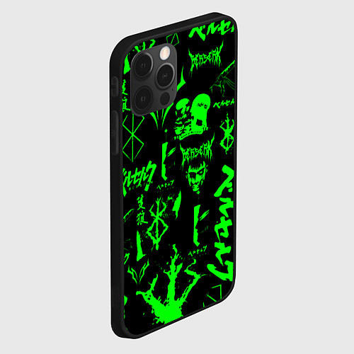 Чехол iPhone 12 Pro Max Berserk neon green / 3D-Черный – фото 2