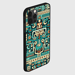 Чехол для iPhone 12 Pro Max Абстрактный паттерн в ацтекском стиле, цвет: 3D-черный — фото 2