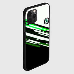 Чехол для iPhone 12 Pro Max Skoda sport stripes line, цвет: 3D-черный — фото 2