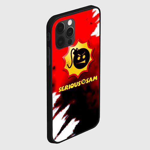 Чехол iPhone 12 Pro Max Serious Sam blood game / 3D-Черный – фото 2